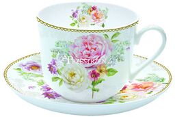 PORCELANOWA FILIŻANKA ŚNIADANIOWA ze spodkiem ROMANTIC LACE (318