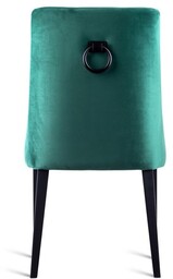 Krzesło tapicerowane kołatka Glamour butelkowa zieleń