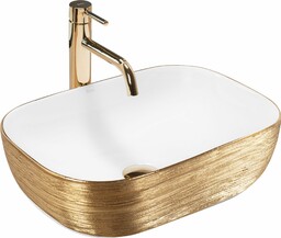 Rea Umywalka nablatowa Rea Belinda White GOLD BRUSH