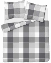 Pościel satynowa 220x200 Home Satin 27 biała szara