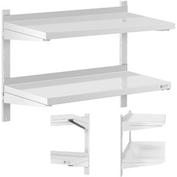 Półka ścienna wisząca gastronomiczna podwójna z regulacją Stal