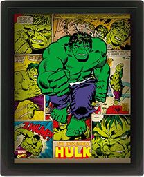 Marvel Hulk 10 x 8 oprawiony plakat 3D,