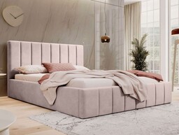 Łóżko tapicerowane SF1069 140x200 Welur Beżowy #3
