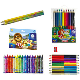 Zestaw z kredkami Astrino Jumbo i Świecowe +