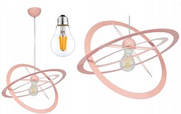Lampa Sufitowa Dla Dziewczynki Żyrandol Wisząca Sferis Różowa