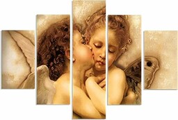 Obraz Vogue na drewnie 5 sztuk pierwszego pocałunek