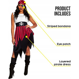 KOSTIUM PIRATKA DAMSKI PRZEBRANIE KOBIECY STRÓJ PIRACKI HALLOWEEN