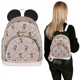 DISNEY Myszka Mickey Beżowy, mały plecak skórzany 29x22x11