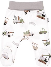 Niemowlęcy półśpioch bawełniany w samochody biały Nicol,r.62