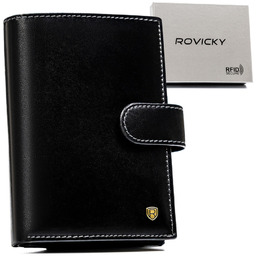 Portfel skórzany Rovicky N74L-RVT czarny