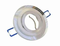 Oprawa sufitowa okrągła ruchoma MR16/GU10 srebrna szklana