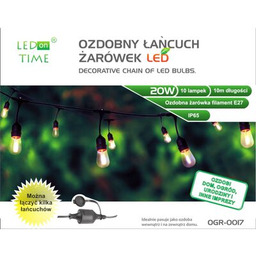 Ozdobny łańcuch ogrodowy kolorowy LED 10 m 10
