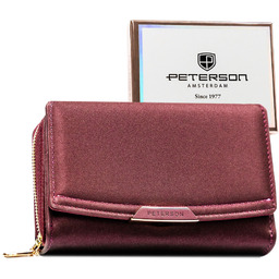 Portfel damski ze skóry ekologicznej w fioletowym kolorze