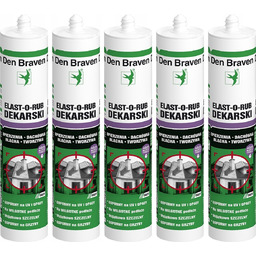5x Den Braven Elast-o-rub Dekarski Uszczelniacz Dach 280ml