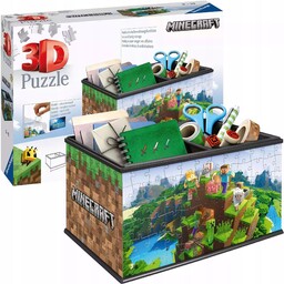 Puzzle 3D 216 elementów. Szkatułka Minecraft Ravensburger