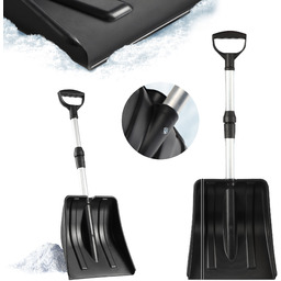 Saperka do śniegu z regulowanym trzonkiem, czarna