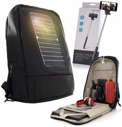 Plecak Na Laptopa Z Ładowarką Solarną Słoneczną+kij Selfiestick