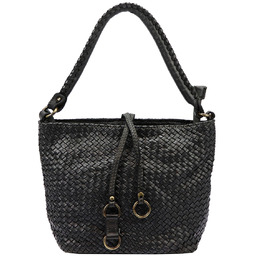 Pleciona damska torebka na ramię z kieszeniami ze