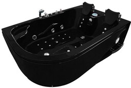 Czarna wanna z hydromasażem dwuosobowa 180x120 cm MO-1631B