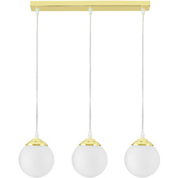 LAMPA WISZĄCA SUFITOWA NOWOCZESNA POTRÓJNA ZŁOTO KLASYCZNE BIAŁE