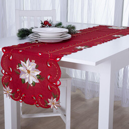 Decodoma Bieżnik świąteczny na stół z haftem POISONETTA