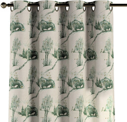 Zasłona na kółkach 1 szt., zielony wzór cottage