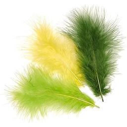 Pióra Marabuta Mix10 cm jasnozielone 15 szt