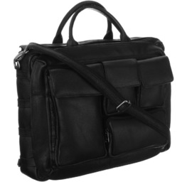 Elegancka skórzana torba na laptopa ze schowkami