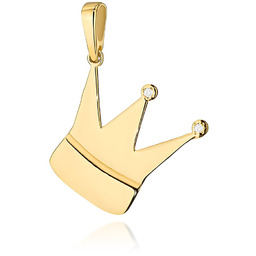 Złota zawieszka / wisiorek z diamentami żółte złoto