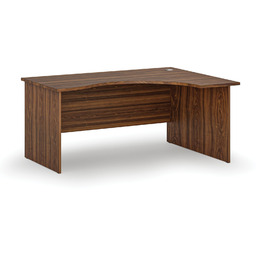 Ergonomiczne biurko PRIMO WOOD, 160x120 cm, prawe, orzech