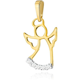 Złota zawieszka / wisiorek z diamentami żółte złoto