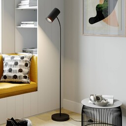 Lampa stojąca Lindby Karoli, czarna, 156cm, metal, elastyczne