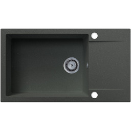 Zlewozmywak granitowy jednokomorowy FORT szary metalik z ociekaczem