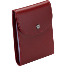 Wizytownik etui na karty dokumenty skóra RFID czerwone