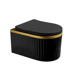 Miska Wc Wisząca Rimless Luma Czarny Mat Ryflowana