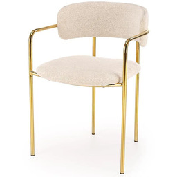Elior Beżowe tapicerowane krzesło w stylu glamour F7-E68