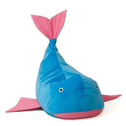 GO GIFT Pufa worek Wieloryb Niebiesko-różowy L 110