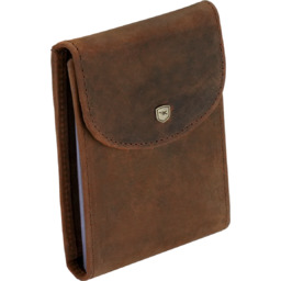 Wizytownik etui na karty dokumenty skóra RFID brązowe