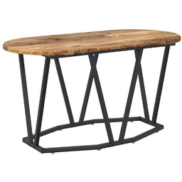 Elior Metalowy owalny stolik kawowy stare drewno D6-T34