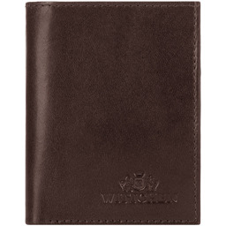 Skórzany portfel wąski brązowy