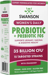 Swanson Women''s Daily Probiotic + Prebiotic, 60 kapsułek