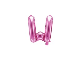 Balon foliowy litera "W" różowa - 35 cm