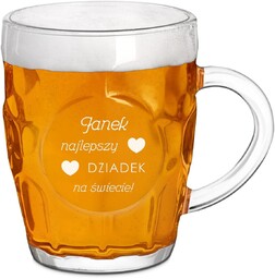 Bąbelkowy kufel na piwo dla dziadka na Dzień