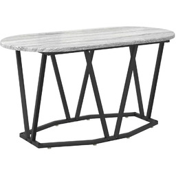 Edinos Premium Szary owalny stolik kawowy metalowy N9-G25