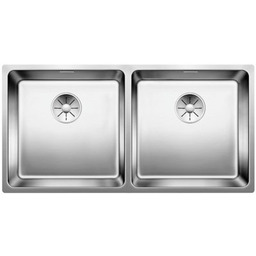 BLANCO Zlewozmywak dwukomorowy Andano 400/400-U 522987 Stal polerowana