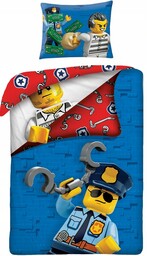 Pościel bawełniana Lego City Policja Klocki Gra 140x200