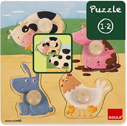 Jumbo Spiele Goula D53069 - drewniane puzzle zwierzęta