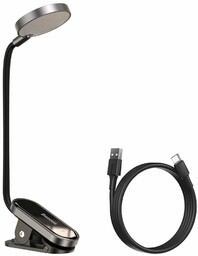 Baseus mini lampka lampa LED z klipsem szary