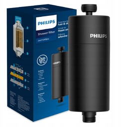Filtr prysznicowy Philips AWP1775BK, filtr wody do prysznica