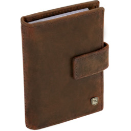 Wizytownik etui na karty dokumenty skóra zatrzask RFID